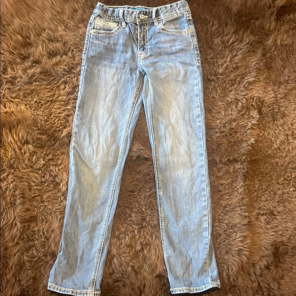 Rock and Roll Denim Blue Straight-Leg Jeans with Vintage Appeal